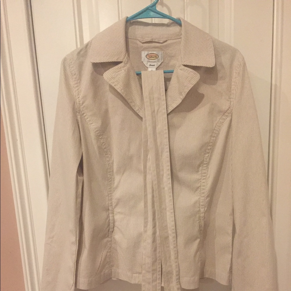 Taupe pinstripe jacket!